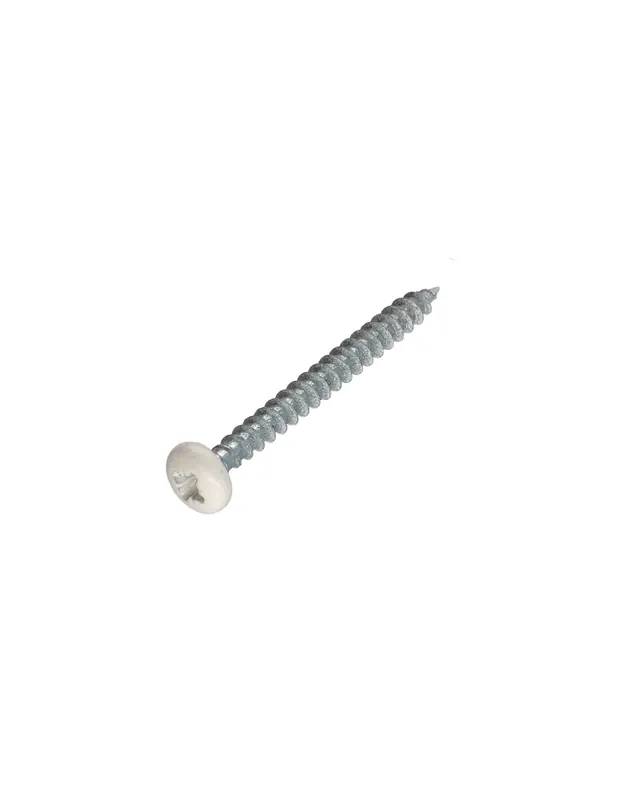 Meistverkauft 1 x Spanplattenschrauben Rundkopf Pozi N°2 5X50 Verzinkt Weißer Lack RAL9010 reinweiß