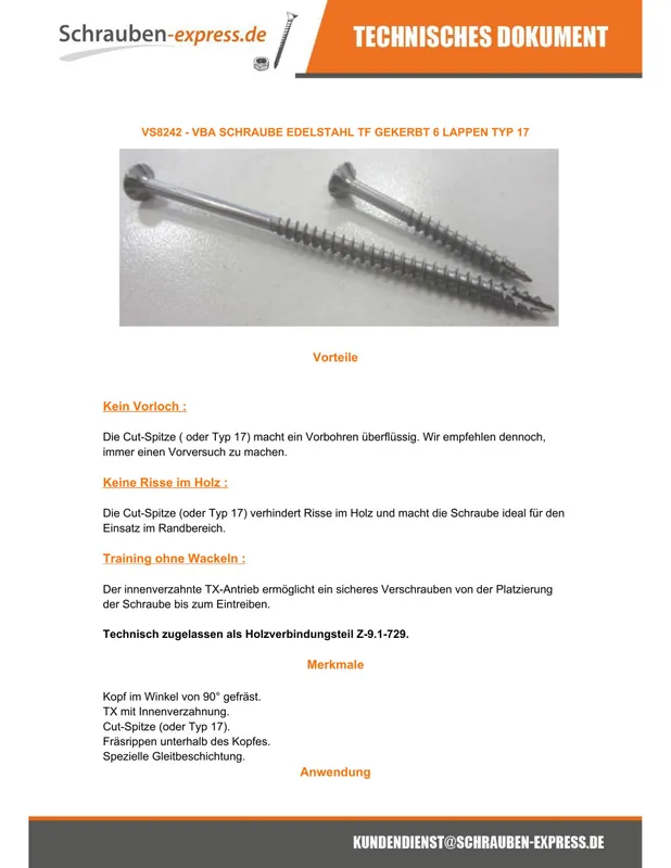 Hochwertig 1 x Spanplattenschraube TEKOR Edelstahl A2 Senkkopfschraube Gezahnt T20 4,5X70 Mit Gewinde 42 cut Bohrspitze mit