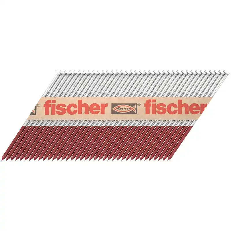 2.200 Stück Verzinkter Rahmennagel (gvz) mit Ringschaft FF NFP 90x3,1mm + 2 Gaskartuschen Handgefertigt